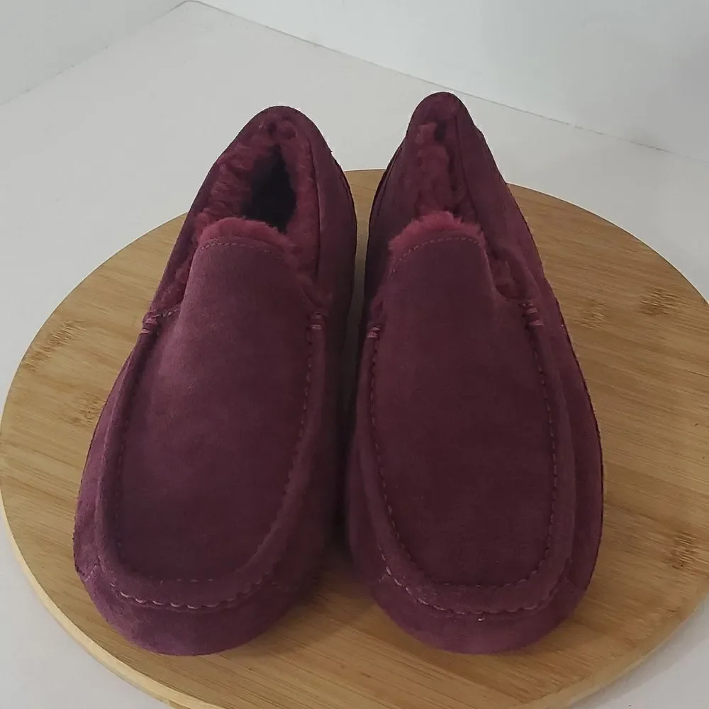 UGG Ascot Slipper Grape Suede Wool Comfort Loafer Men's US 8 NWOB